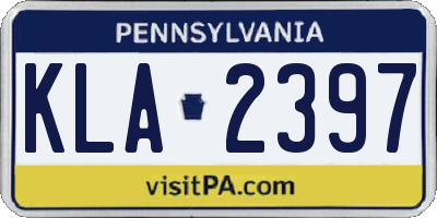 PA license plate KLA2397