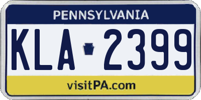PA license plate KLA2399