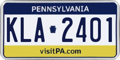 PA license plate KLA2401
