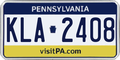 PA license plate KLA2408