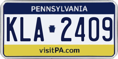 PA license plate KLA2409