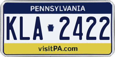 PA license plate KLA2422