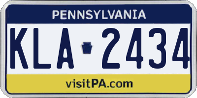 PA license plate KLA2434