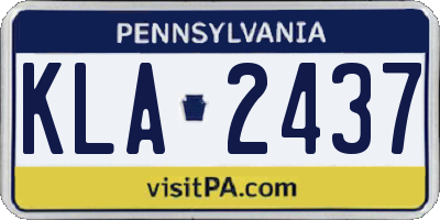 PA license plate KLA2437