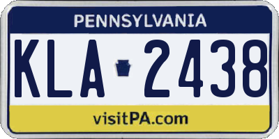 PA license plate KLA2438