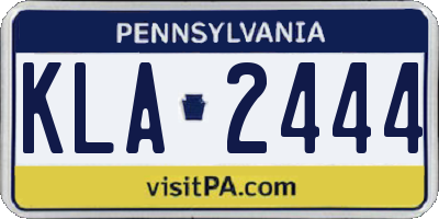 PA license plate KLA2444