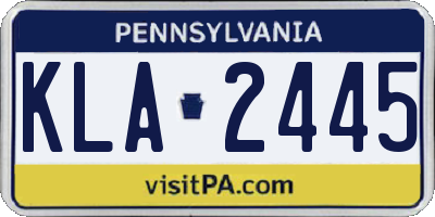 PA license plate KLA2445