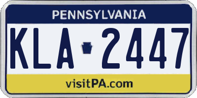 PA license plate KLA2447