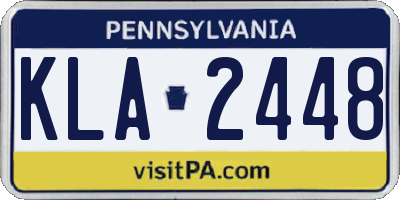 PA license plate KLA2448