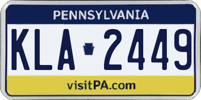 PA license plate KLA2449