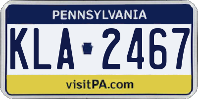 PA license plate KLA2467
