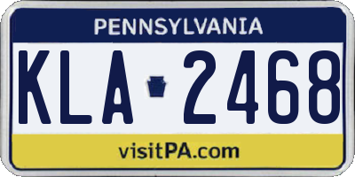 PA license plate KLA2468