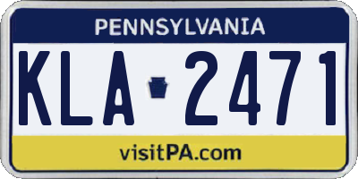 PA license plate KLA2471