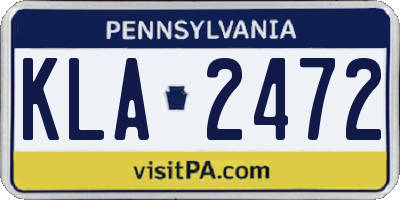 PA license plate KLA2472