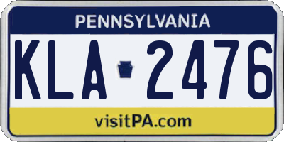 PA license plate KLA2476