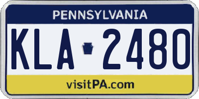 PA license plate KLA2480