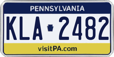 PA license plate KLA2482