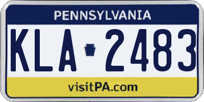 PA license plate KLA2483