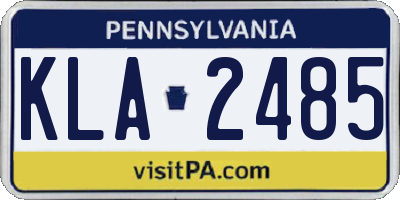 PA license plate KLA2485