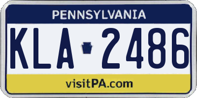 PA license plate KLA2486