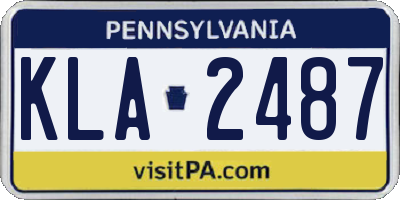 PA license plate KLA2487
