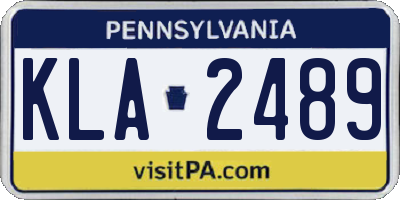 PA license plate KLA2489