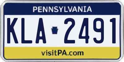 PA license plate KLA2491