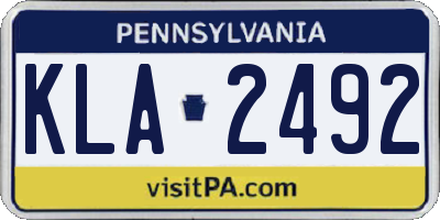 PA license plate KLA2492