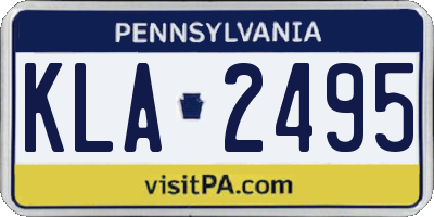 PA license plate KLA2495