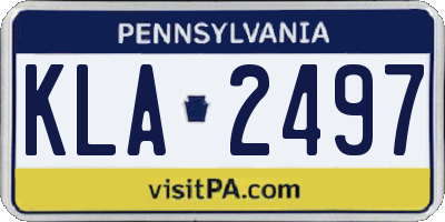 PA license plate KLA2497