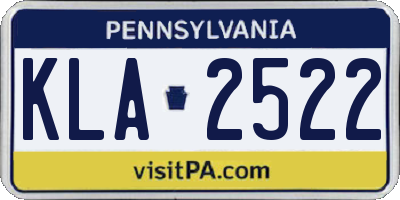 PA license plate KLA2522