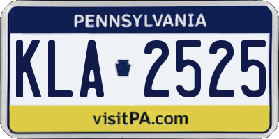PA license plate KLA2525