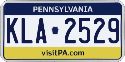 PA license plate KLA2529
