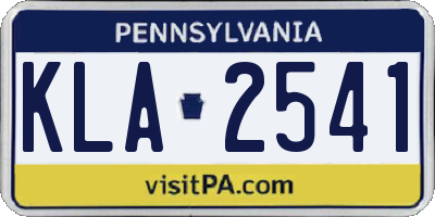 PA license plate KLA2541
