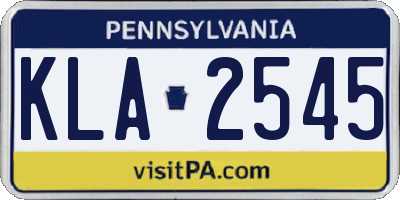PA license plate KLA2545