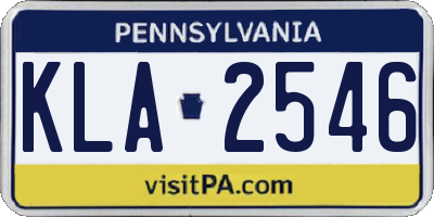 PA license plate KLA2546