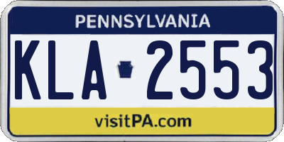 PA license plate KLA2553