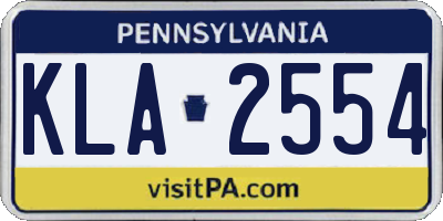 PA license plate KLA2554