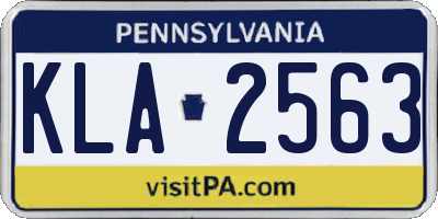 PA license plate KLA2563