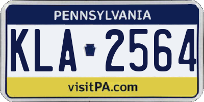 PA license plate KLA2564