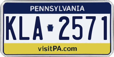 PA license plate KLA2571