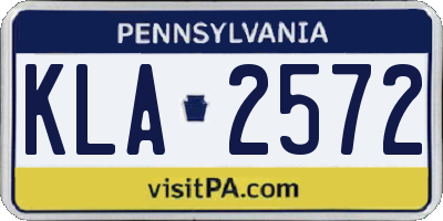 PA license plate KLA2572