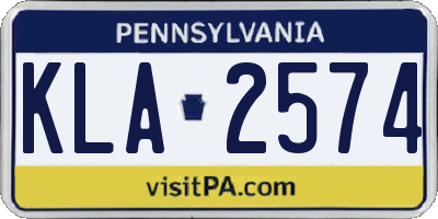 PA license plate KLA2574