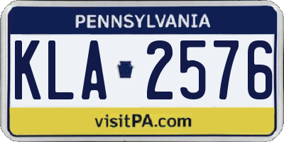 PA license plate KLA2576