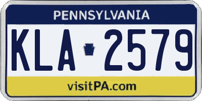 PA license plate KLA2579