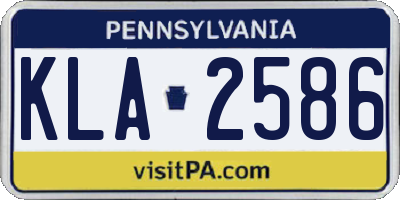 PA license plate KLA2586
