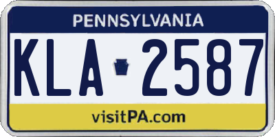 PA license plate KLA2587