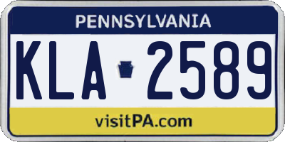 PA license plate KLA2589