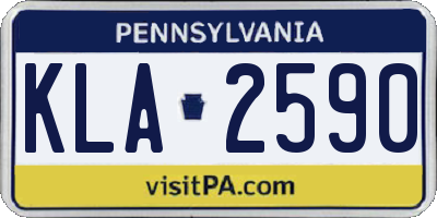 PA license plate KLA2590
