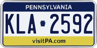 PA license plate KLA2592